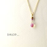 d125-157【癒やし】フォスフォンデライトと【京都】チェコドロップのアレンジネックレスの画像