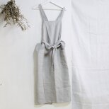 LINEN APRON c/#GRAYリネンエプロン グレーの画像