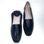軽量2WAYバブーシュローファー｜ブラック2トーン｜スクエアトゥ・かかと踏めるフラット（春夏リニューアル）｜モノトーン