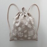 motif lace knapsack [beige/linen]の画像