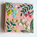 草花の刺繍パネル(botanical）#256の画像