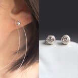 cailloux / diamond stud earrings ダイアモンドシルバースタッドピアス　SV925/950の画像