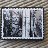 イギリス　猫切手ブローチ 9647の画像