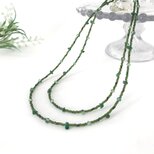さざれ石 ロングネックレス　緑 グリーンアベンチュリン 3way