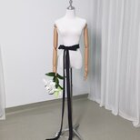 結婚式　高級サテンサッシュベルト　サッシュリボン　お色直し　ブラック　ドレス リボン　アレンジ