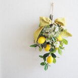 レモンと紫陽花のスワッグ ★イエロースカーフ