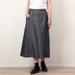 #441シンプルスカート(黒デニム調)