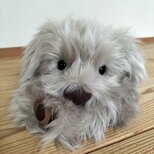 感動する抱き心地。重さ約1500g、命の重さを感じるぬいぐるみ・グレージュ（ミニタイプ）シュナウザー/プードル/テリア/犬の画像