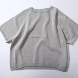 【再再販♡】冷感素材＆通気性◎コットン100％ギマ加工　ラグランポンチョプルオーバー（24112）アッシュ杢グレーの画像