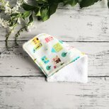 クマとウサギと家　ガーゼハンカチ　ハンカチタオル　ダブルガーゼ　ハーフハンカチ　プチギフト　小さい　ふわふわ　