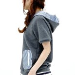 ストライプポケットのパーカー♡チャコールグレー