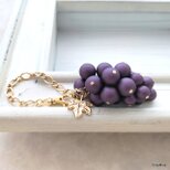 葡萄のバッグチャーム（ミニサイズ／アメジスト）GLD