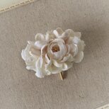 染め花のポニーフック(オフホワイト)