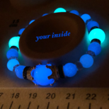 ブルールミナスストーン 夜光石 デザイン ブレスレット ブルー ロンデル