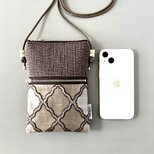 【受注制作】モロッカン生地のスマホポシェット　スマホショルダー　トワ・エ・モァⅨ