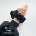 絹 シルク 100% ⭐️12点売れました⭐️ おしゃれな フォーマル 黒 ブラック 冠婚葬祭 ボリューム シュシュ ヘアゴム