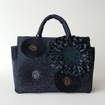 black ribbon flower standard bag