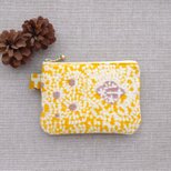 ＊インド木版プリント＊ミニポーチ＊手織綿＆コーデュロイ＊ファスナー１２cm＊harelaファブリック使用＊の画像
