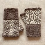 【リバーシブル】両面使えるハンドウォーマー◆スモークブラウン◆