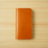 牛革 iPhone16 Plus / 16 Pro Max カバー  ヌメ革  レザーケース  手帳型  キャメルの画像
