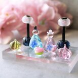 2026年とんぼ玉ひな人形 ガラスのミニチュア雛人形　ミニサイズ