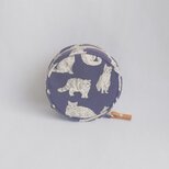 リバティプリントポーチ　ミャオウ（ネイビー）