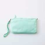 【ジビエ鹿革・ジビエレザー】ENISICA シブシカ・クラッチバッグ ショルダーベルト付 ラムネ ペールグリーン