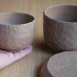 一汁一菜セット 白漆 くり縦木取り②　#0416の画像