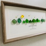 シーグラスアート 大きいサイズ インテリア雑貨 癒しの森 星に願いを 観葉植物 置物 北欧ガラス細工 贈り物 プレゼントの画像
