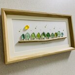 シーグラスアート 大きいサイズ インテリア雑貨 癒しの森 星に願いを 観葉植物 置物 北欧ガラス細工 贈り物 プレゼント