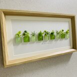 ガラス タイル アートフレーム インテリア雑貨 置物 観葉植物  北欧ガラス細工 贈り物 プレゼントの画像