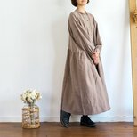 chibi collar gather dress (blushed linen)