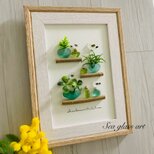 シーグラスアート 海の宝石 シマエナガ インテリア雑貨 書斎  観葉植物 置物 北欧ガラス細工 贈り物 プレゼント