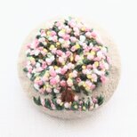 桜の花 刺繍ブローチ
