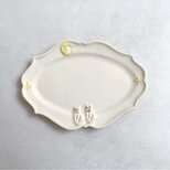 陶刻輪花皿「猫と月夜」