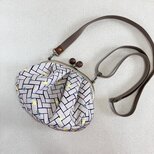 2wayがま口ショルダーバッグ　格子柄
