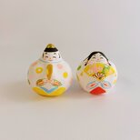 張り子　丸いひな人形　【い】