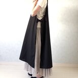 サイドオープン　コットンリネンお出かけエプロン