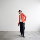 綿麻キャンバスシャツ/living coral