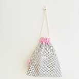 はる色巾着袋    水玉＋ピンクの画像