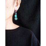 Turquoise × Wire Earrings／ターコイズ×ワイヤー フレンチピアスの画像
