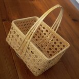 八ツ目編み3本手付きカゴの画像