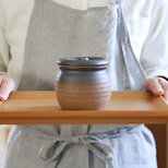 梅干しやお漬物入れにおすすめ　お漬物甕（かめ）砂糖壺　鉄茶の画像