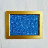 16×21㎝「星空 20253」額装・油彩・原画・独立スタンド付きの画像