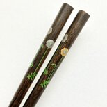 黒摺り漆箸 〈漆絵に螺鈿・ブルーポピー〉の画像