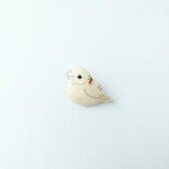 ジュウシマツ(全銀) 漆ブローチ