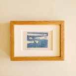 「夜」原画 イラスト ※木製額縁入り（2Lサイズ）水彩 ドローイング　インテリアアート