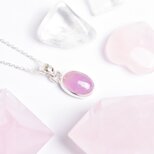 クンツァイトのシルバーネックレス　天然石　シルバー925の画像