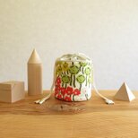 コロンとした小物入れ（筒形）お花畑、レッドの画像