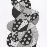 【原画・額なし】無題 ／抽象画 ドローイング ペン画の画像
